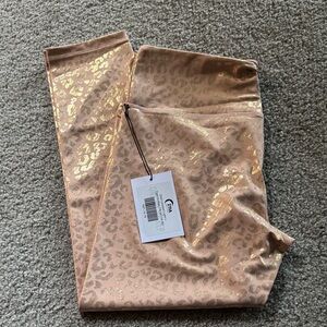 ZYIA Gold Leopard Print leggings size 14-16